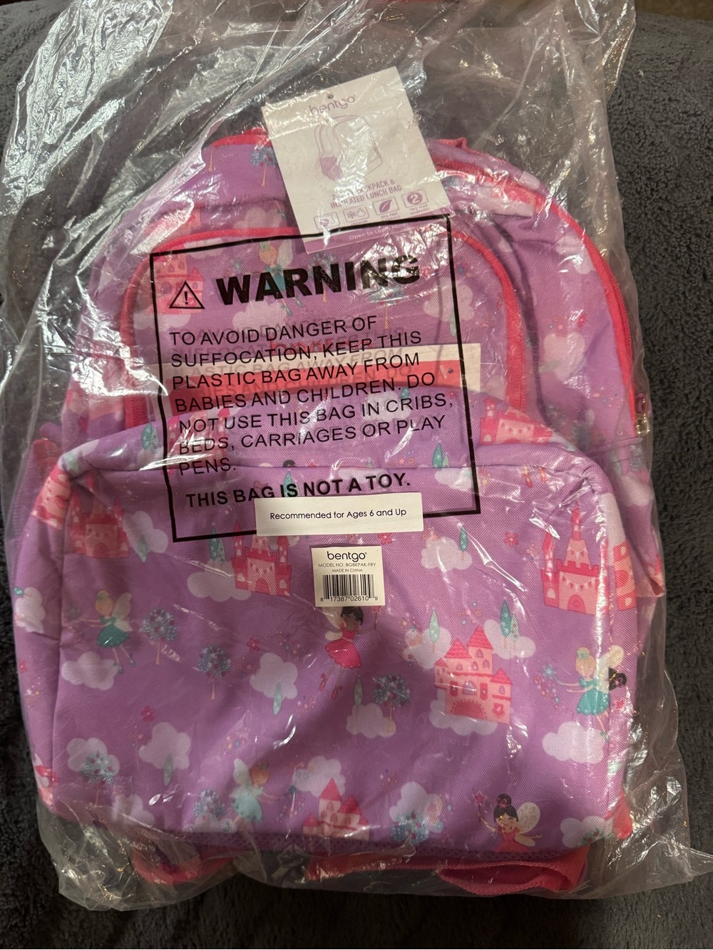 Bentgo Kids Purple Princess Print Backpack